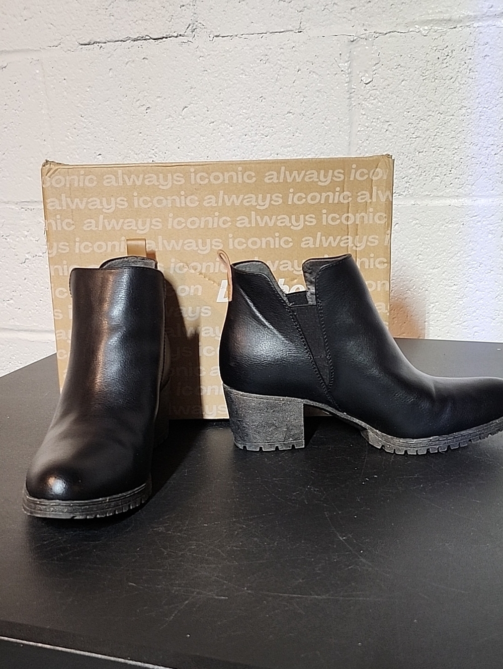 Black Leather Ankle Booties - Women